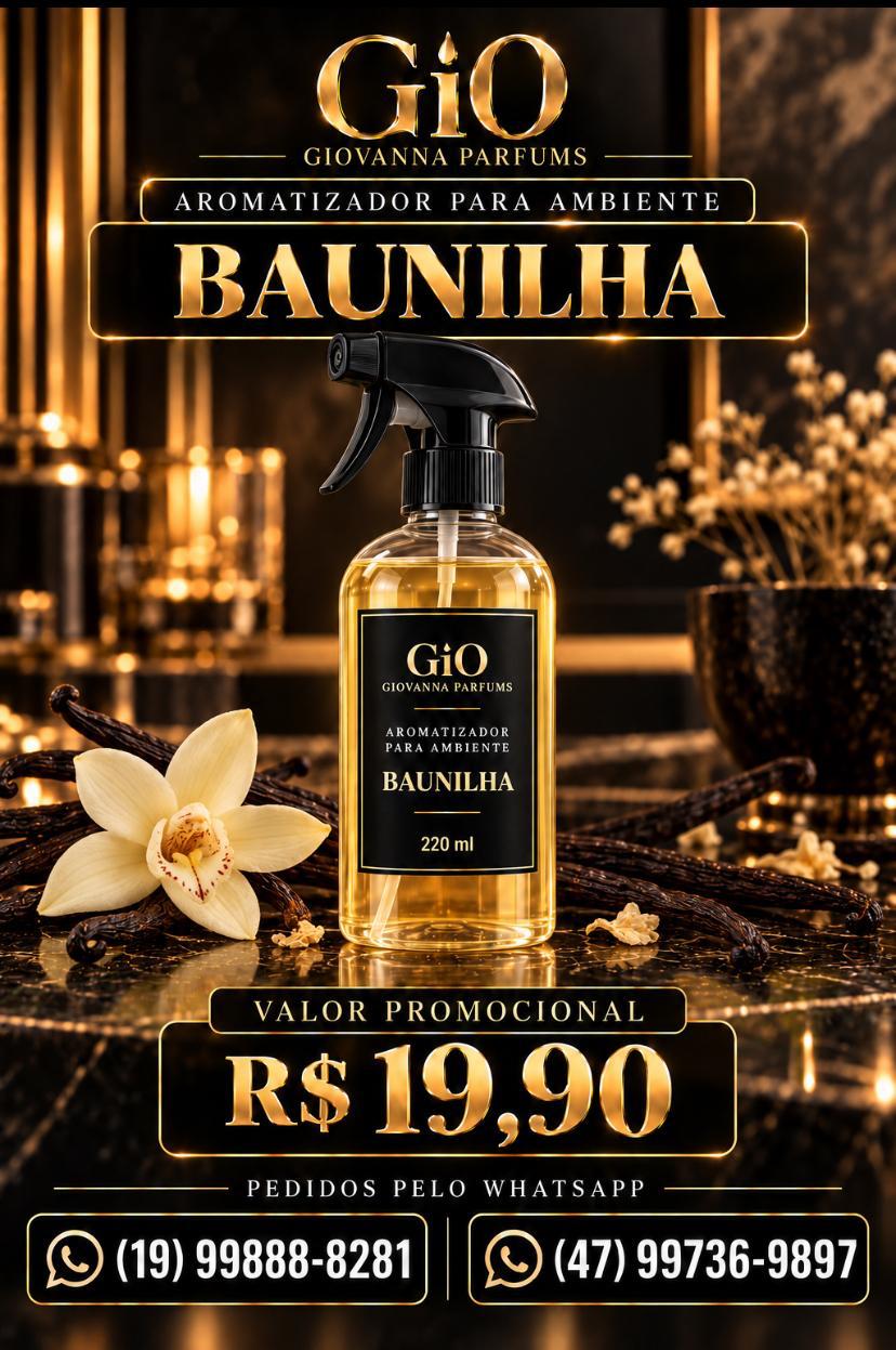 Aromatizador para ambiente Baunilha, 220 ml, da Gio Giovanna Parfums