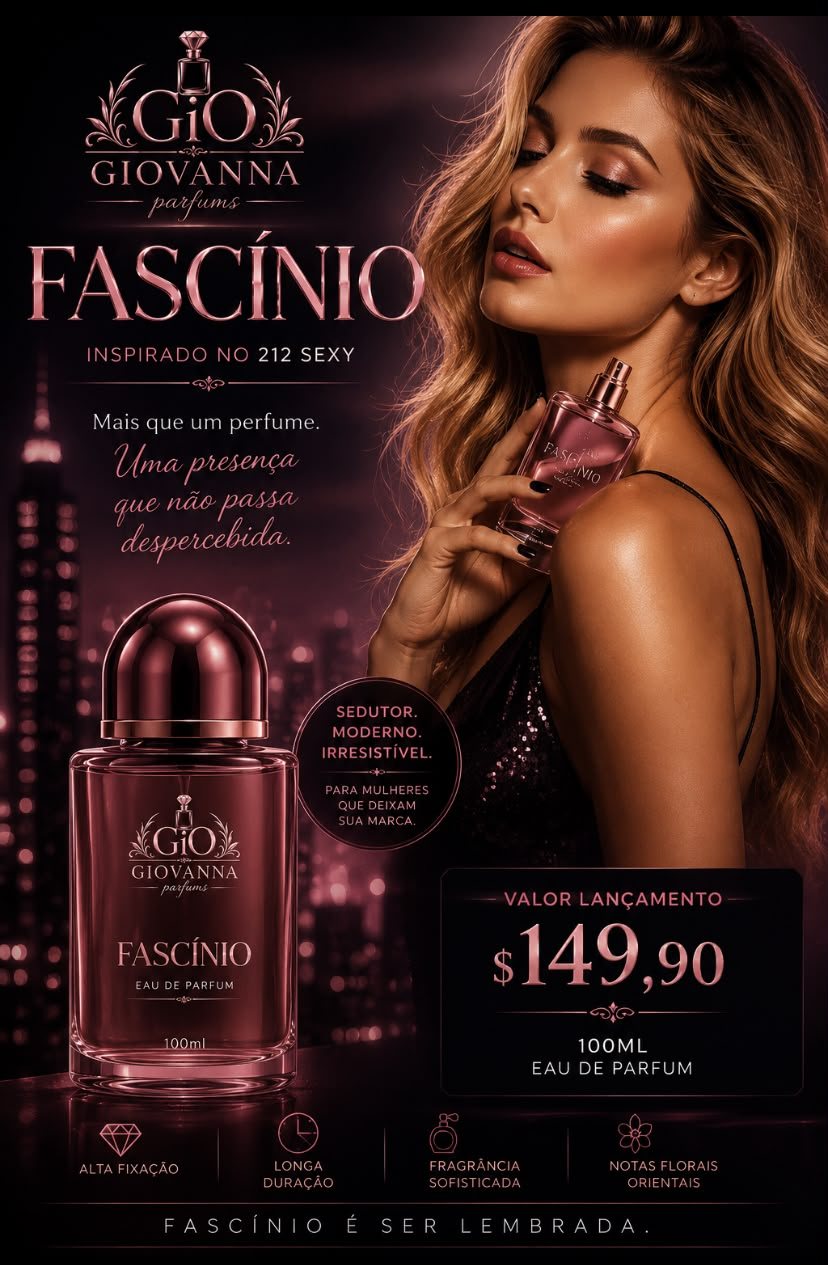 Perfume Fascínio, 100 ml, da Gio Giovanna Parfums